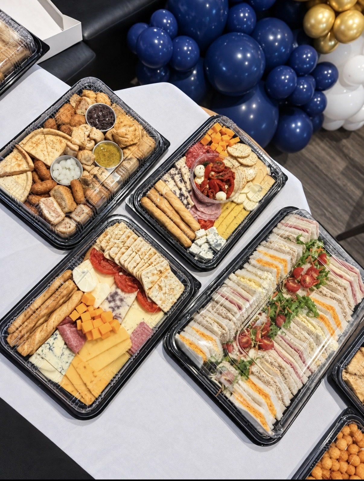 Buffet platters of sandwiches and sharing food laid out for a party at The Lounge Rotherham